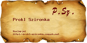 Prokl Szironka névjegykártya